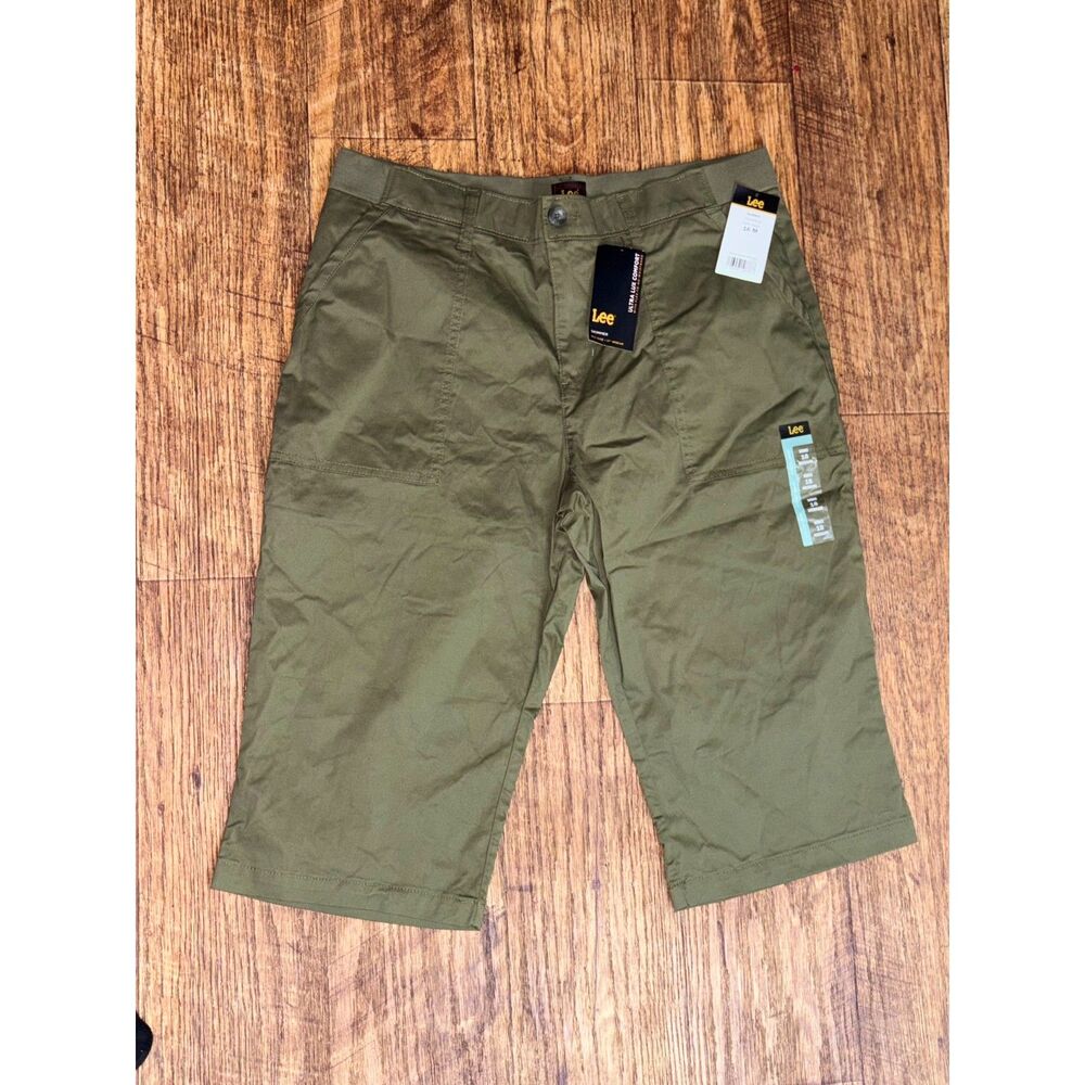 Lee Skimmer Mid Rise Olive Night Flex-To-Go Shorts Women's 16 - Picture 2 of 7